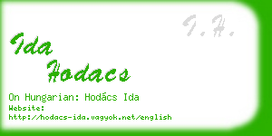 ida hodacs business card