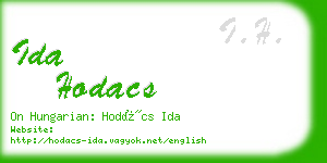 ida hodacs business card